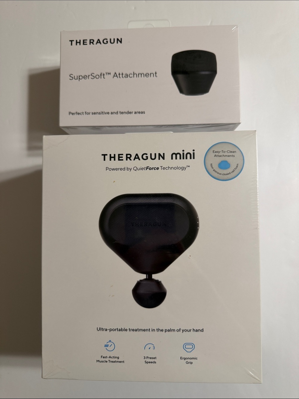 Therabody Theragun mini Massage Gun with SuperSoft Attachment Pack 3 Speeds Leve